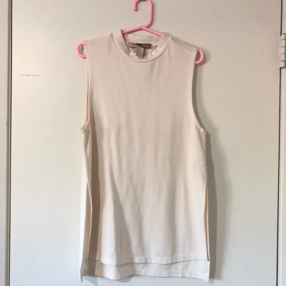 White blouse with mock neck